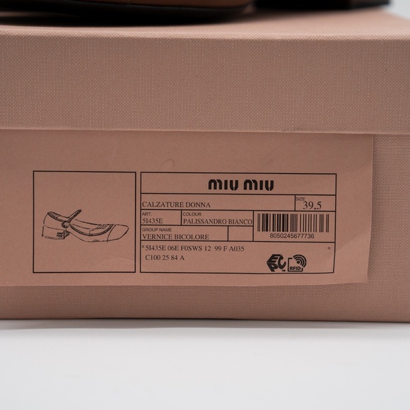 size 39.5eu 9.5 US Miu Miu Two-Tone Patent Leather Mary Jane Pumps Brown - Picture 12 of 12